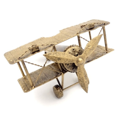 Avion biplan retro NC1389 din metal, cu posibilitate de personalizare prin gravură