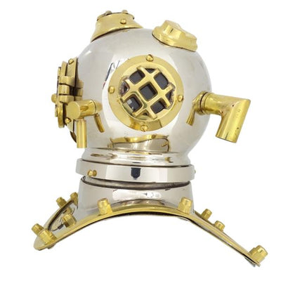 Mosiężny Hełm Nurka US Navy Mark IV z Możliwością Personalizacji Grawerem - Idealny Prezent na Każdą Okazję, Wysokość 20 cm, Replika Marynistyczna DIVER - DH93