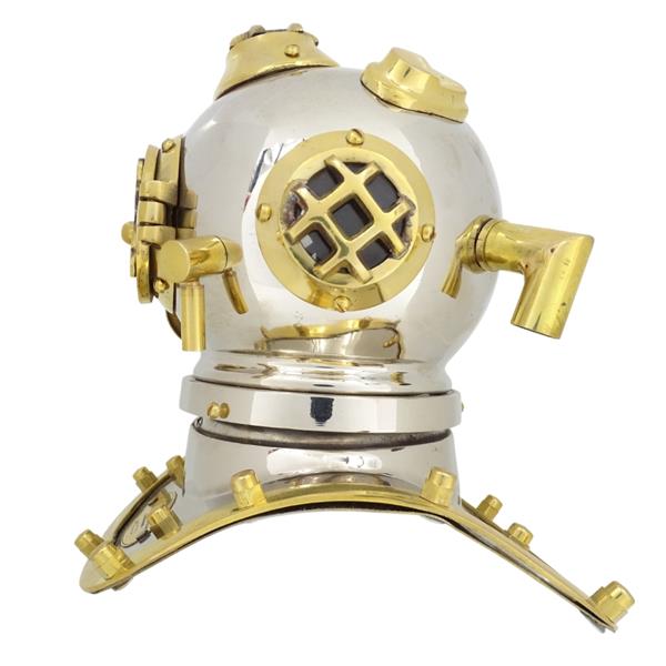 Mosiężny Hełm Nurka US Navy Mark IV z Możliwością Personalizacji Grawerem - Idealny Prezent na Każdą Okazję, Wysokość 20 cm, Replika Marynistyczna DIVER - DH93