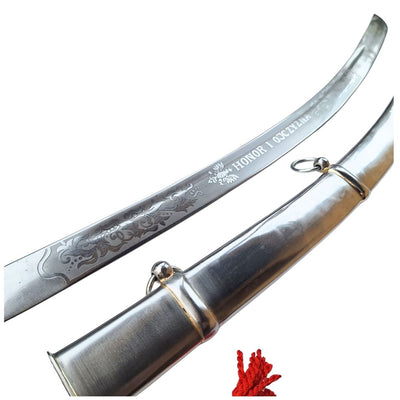 Replika szabli kawaleryjskiej „Radziwiłłówka” z 1917 roku z napisem „Honor i Ojczyzna” - personalizowany grawer, elegancki prezent, stal niehartowana, długość 91 cm