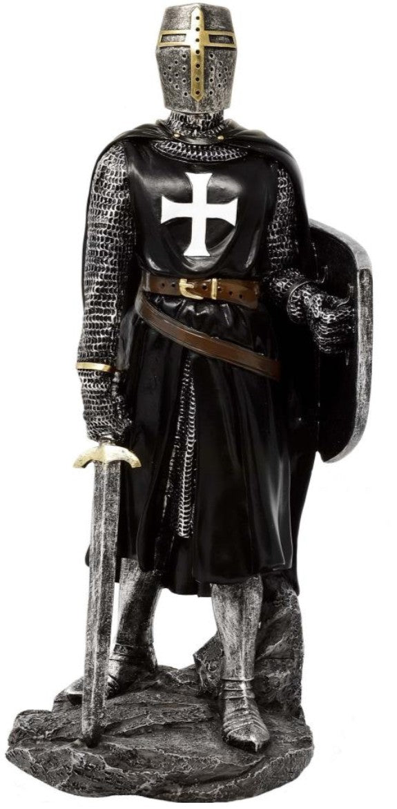 Cavaler cruciat din poliresină MC-23078 - Figurină 30cm cu posibilitate de personalizare prin gravură