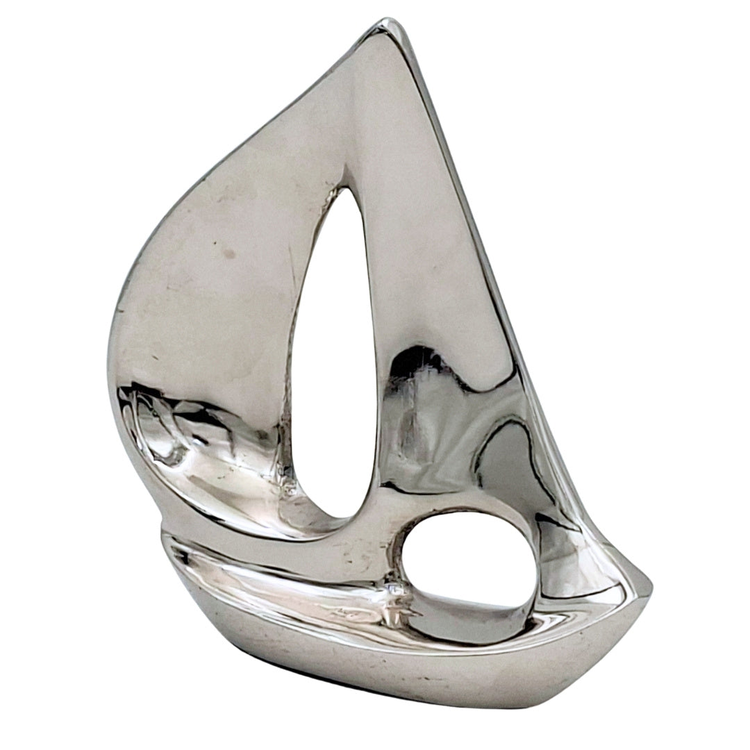 Iaht elegant argintiu din aluminiu 12,5 cm, cu posibilitate de gravare