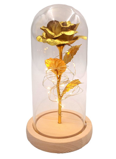 Lampă de veghe LED Trandafir, cu posibilitate de personalizare prin gravură, cadou romantic, înălțime 21,5 cm, lumină delicată, decorațiune ideală pentru dormitor