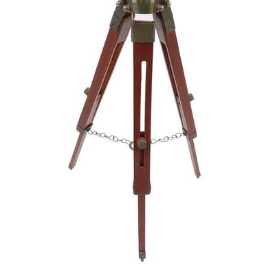 Glob colonial elegant pe trepied din lemn NC2140, cu înălțime reglabilă până la 78 cm, hartă laminată în nuanțe de alb și maro, ideal pentru cadou, cu posibilitate de personalizare prin gravură