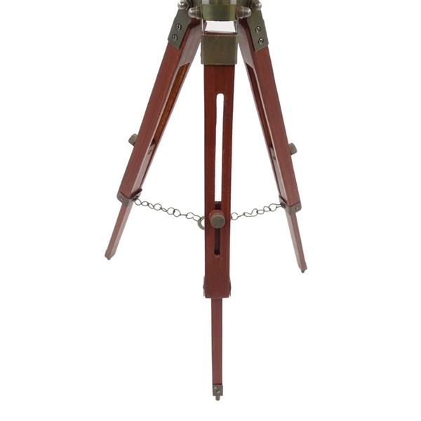 Glob colonial elegant pe trepied din lemn NC2140, cu înălțime reglabilă până la 78 cm, hartă laminată în nuanțe de alb și maro, ideal pentru cadou, cu posibilitate de personalizare prin gravură