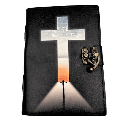 Notes Skórzany Krzyż Religijny Modlitewnik z Grawerem