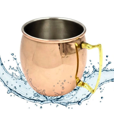 Cană cuprată din oțel inoxidabil 304, 500ml, cu posibilitate de personalizare prin gravură - ideală pentru cadou - înălțime 13,5 cm, culoare cupru, model MM7012