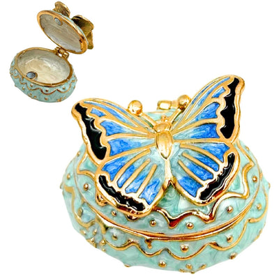 Cutie exclusivistă pentru bijuterii casetă - fluture cu cristale - B0782-00BL