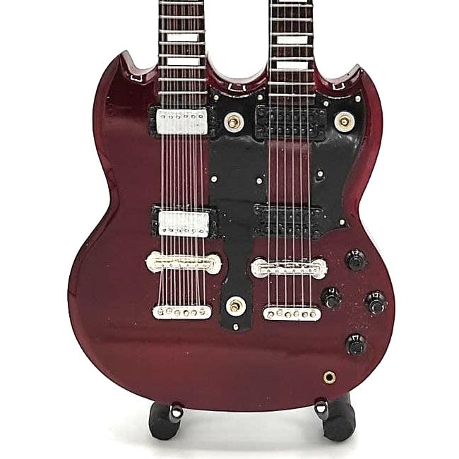 Mini chitară în stil Led Zeppelin - Jimmy Page - Double Neck MGT-2059