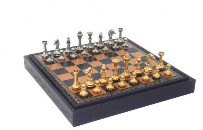 Șah exclusiv din alamă Italfama 28x28 cm cu personalizare prin gravură