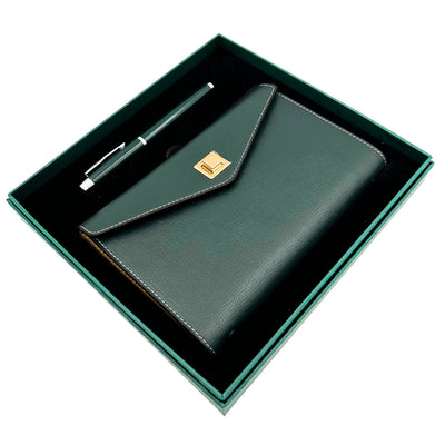 Set cadou elegant cu gravură personalizată - carnet din piele A6 cu pix de înaltă calitate în cutie de cadou luxoasă