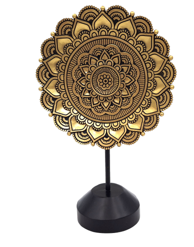 Figurină Mandala ovală, 35cm - decorațiune budistă aurie cu posibilitate de personalizare prin gravură