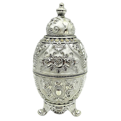 Ou Fabergé argintiu, cu deschidere, cu posibilitate de gravare