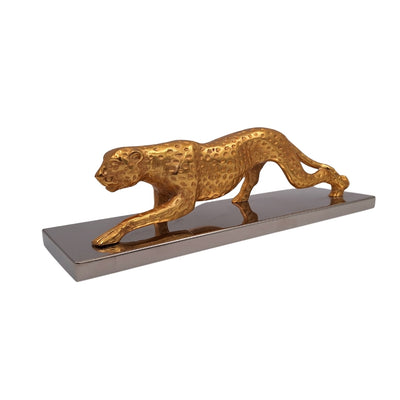 Figurină decorativă elegantă Leopard auriu 42cm Glamour Loft Cadou
