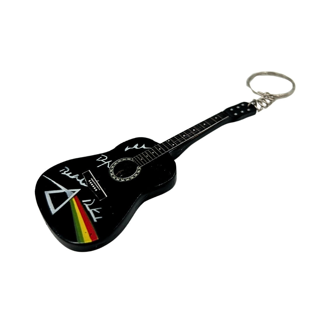 Breloc pentru chei în formă de chitară din lemn în stil Pink Floyd - Tribute - DSOM