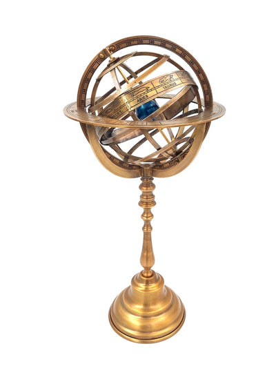 Astrolab sferic din alamă 39cm, cu posibilitate de personalizare prin gravură