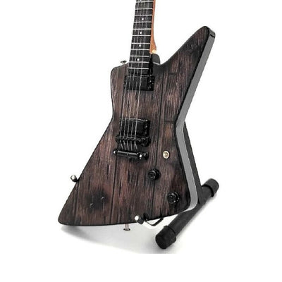 Mini chitară Metallica James Hetfield MGT-8860 cu gravură - Decorațiune din mahon 27,5 cm, cadou pentru fanii rock și colecționari
