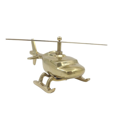 Metalowy model helikoptera z możliwością personalizacji grawerem – złoty, 32 cm