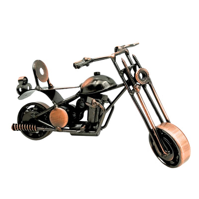 Model Motocykla Chopper M33 z Grawerem - Metalowy, Miedziano-Antracytowy, 15x6x9,5 cm
