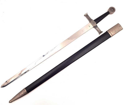 Stalowy Miecz Rycerski 84 cm w Pochwie - Replika SW-114 z Możliwością Personalizacji Grawerem