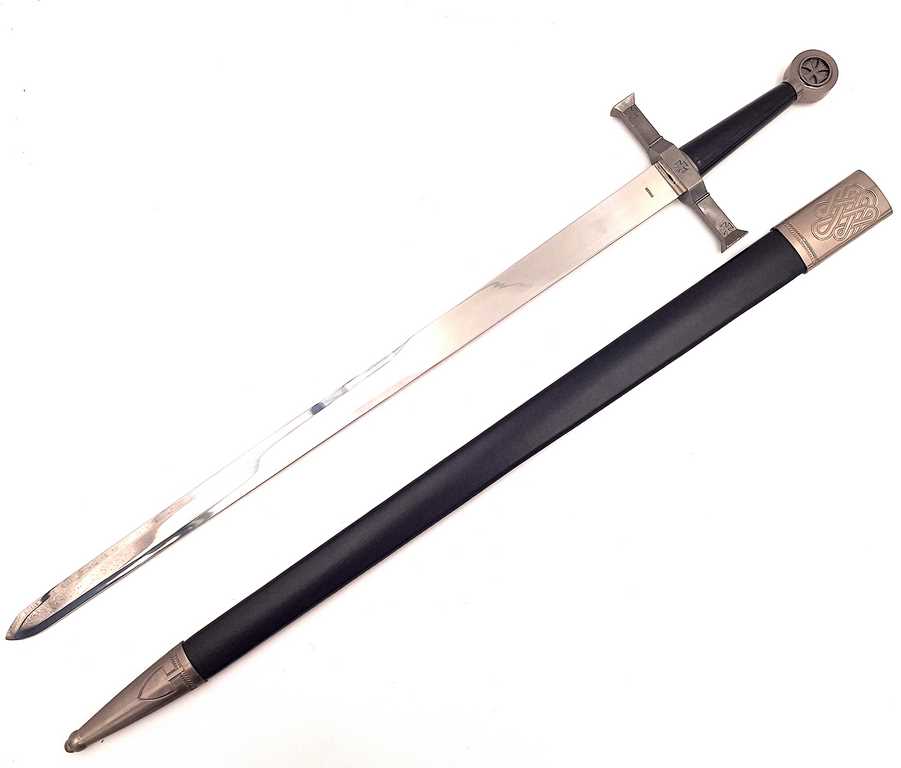 Stalowy Miecz Rycerski 84 cm w Pochwie - Replika SW-114 z Możliwością Personalizacji Grawerem