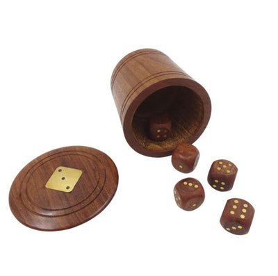 Zaruri de lemn într-un butoi cu gravură – cadou personalizat din acacia, înălțime 7 cm, diametru 8 cm, pentru persoane peste 14 ani