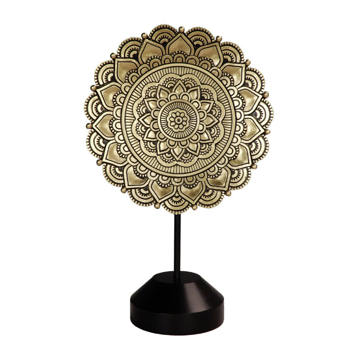 Figurină Mandala ovală, 35cm - decorațiune budistă aurie cu posibilitate de personalizare prin gravură