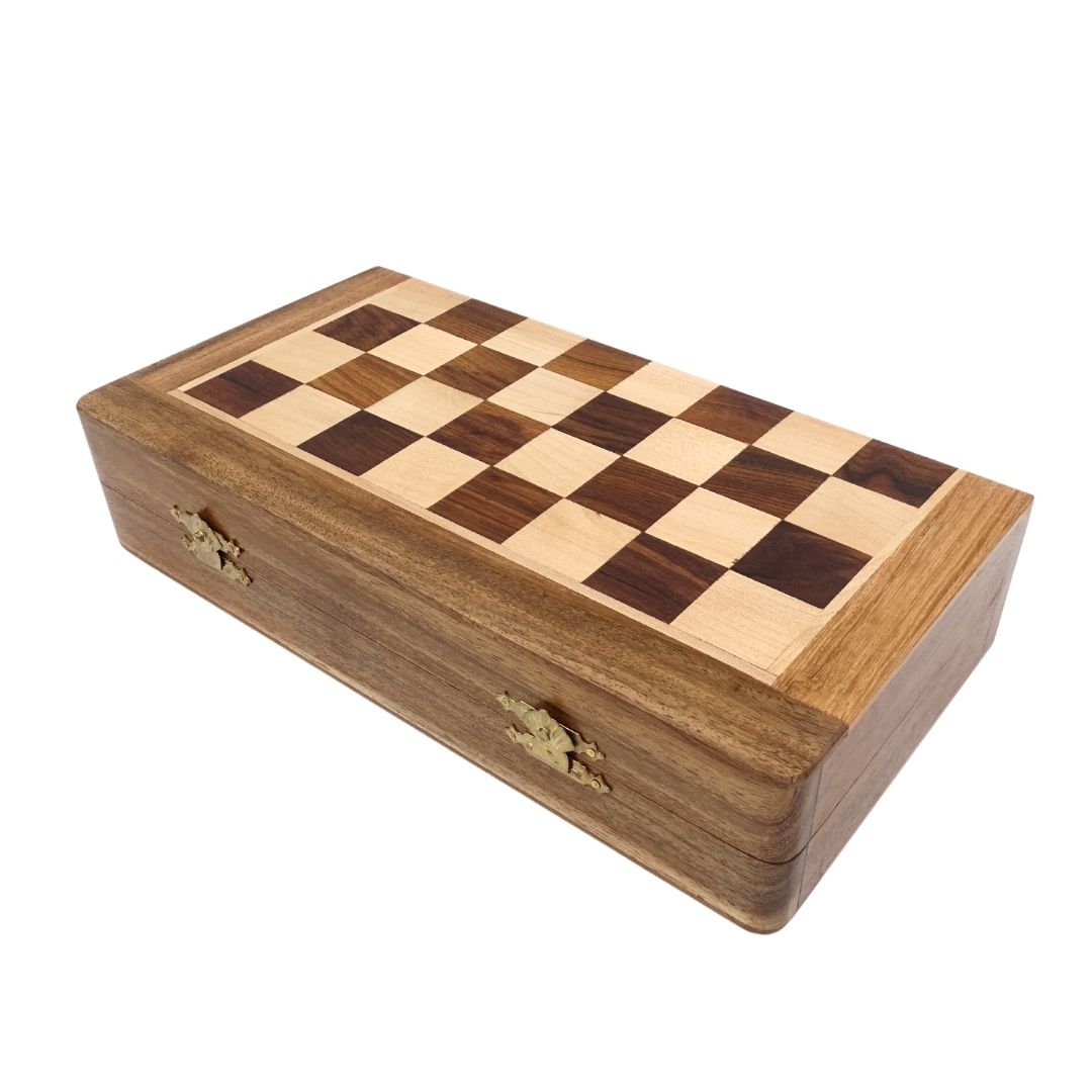 Szachy Drewniane Magnetyczne 30x30cm Składane G614 z Grawerem