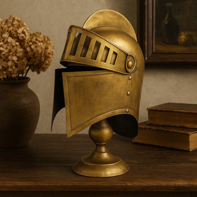 Coif grecesc decorativ retro din metal, în stil auriu