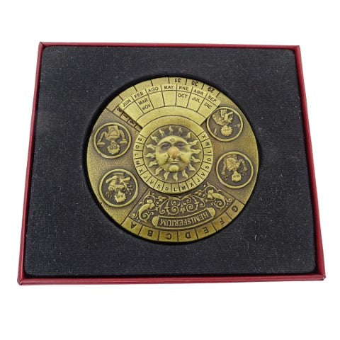 Calendar perpetuu renascentist cu gravură - cadou personalizat pentru anii 1600-2799, decor elegant pentru birou, diametru 9 cm, stil renascentist
