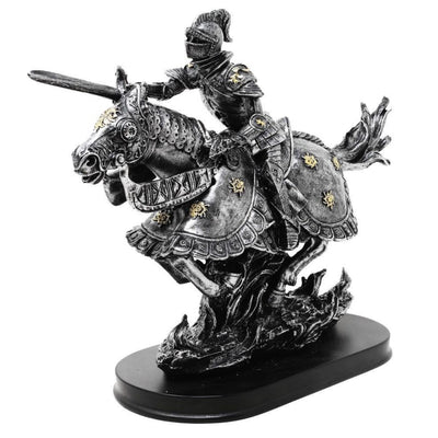 Figurka Rycerz na Koniu 31cm – Ręcznie Malowana Polyresin z Możliwością Personalizacji Graweru