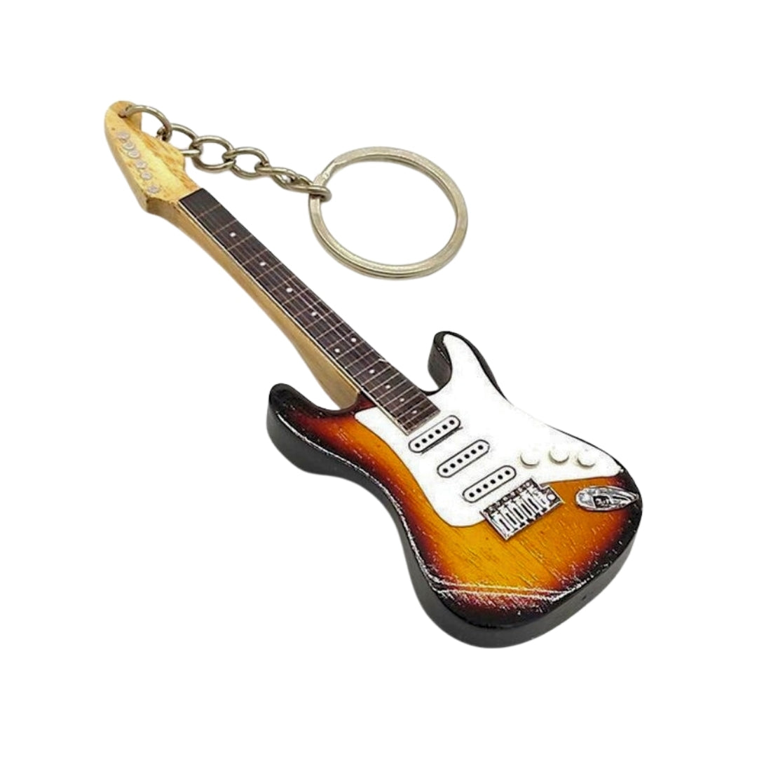 Breloczek do kluczy w kształcie gitary J. Hendrix z mahoniu z możliwością personalizacji grawerem