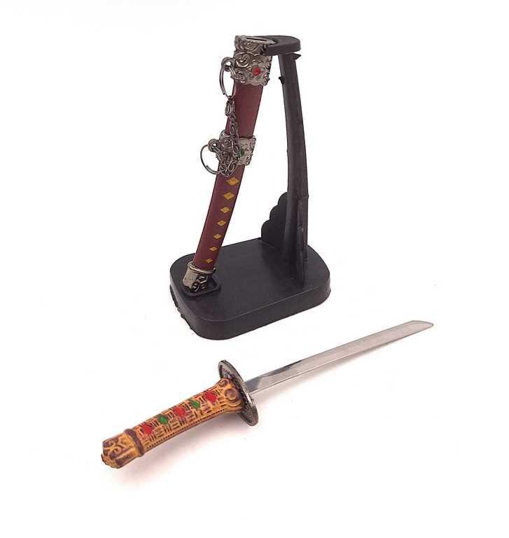 Katana - cuțit pentru hârtie SW-199, cu posibilitate de personalizare prin gravură, ideală pentru cadou, înălțime 18 cm, teacă decorativă inclusă