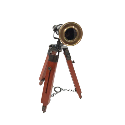 Lunetă din alamă pe trepied, cu posibilitate de personalizare prin gravură - element decorativ elegant pentru cadou, înălțime reglabilă până la 30 cm