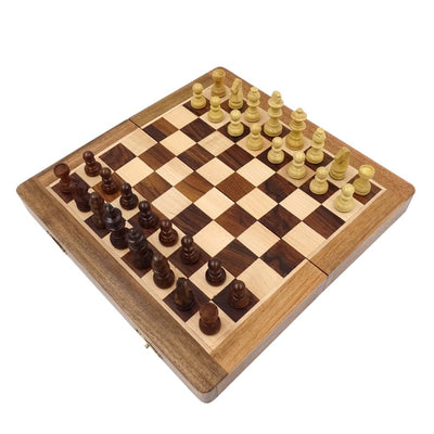 Szachy Drewniane Magnetyczne 30x30cm Składane G614 z Grawerem