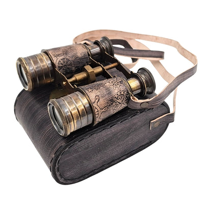Lornetka Mosiężna Retro w Skórzanym Etui z Możliwością Personalizacji Grawerem