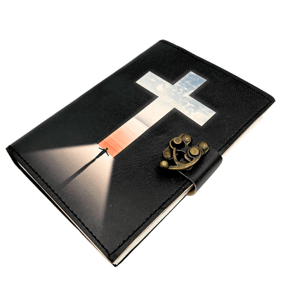 Notes Skórzany Krzyż Religijny Modlitewnik z Grawerem
