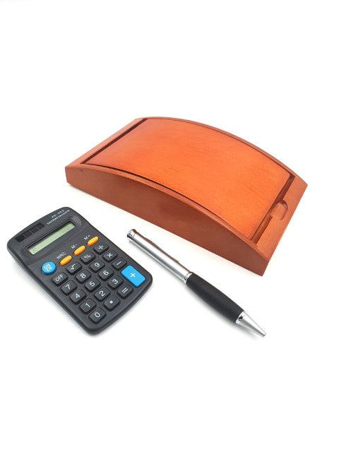Pix și calculator într-o cutie elegantă din lemn G133H cu căptușeală crem, posibilitate de personalizare prin gravură, ideal pentru cadou, dimensiuni 210 x 120 x 40 mm