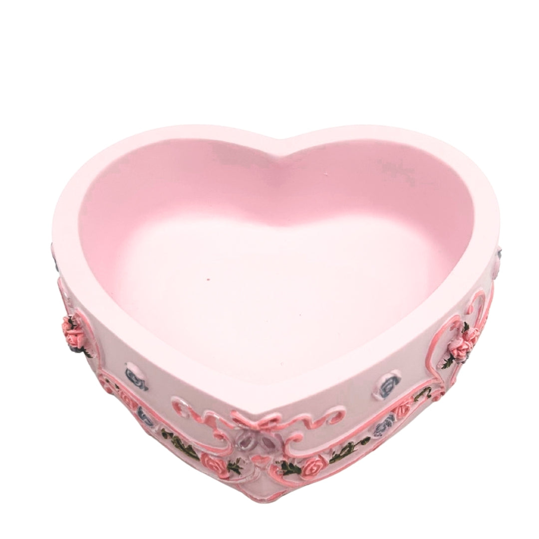 Cutie muzicală mică inimă cu balerină Lacul Lebedelor, cu posibilitate de personalizare prin gravură, roz, 12,5 cm, cadou ideal pentru zi de naștere sau aniversare