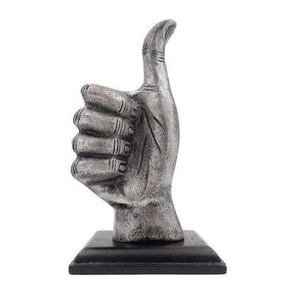 Figurină decorativă deget mare „OK” din aluminiu, 20 cm, cu posibilitate de personalizare prin gravură
