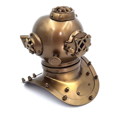 Cască de scafandru US Navy NC2084B aurie, din alamă, cu posibilitate de personalizare prin gravură