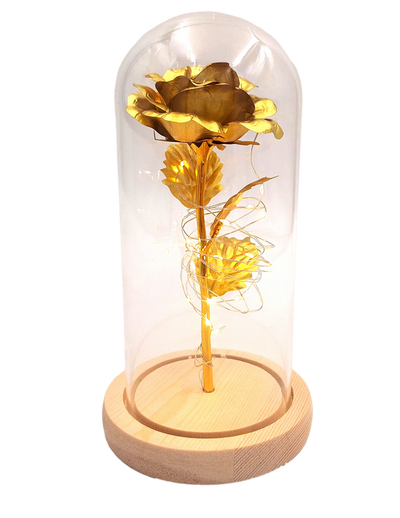 Lampă de veghe LED Trandafir, cu posibilitate de personalizare prin gravură, cadou romantic, înălțime 21,5 cm, lumină delicată, decorațiune ideală pentru dormitor