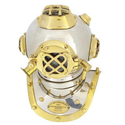 Mosiężny Hełm Nurka US Navy Mark IV z Możliwością Personalizacji Grawerem - Idealny Prezent na Każdą Okazję, Wysokość 20 cm, Replika Marynistyczna DIVER - DH93