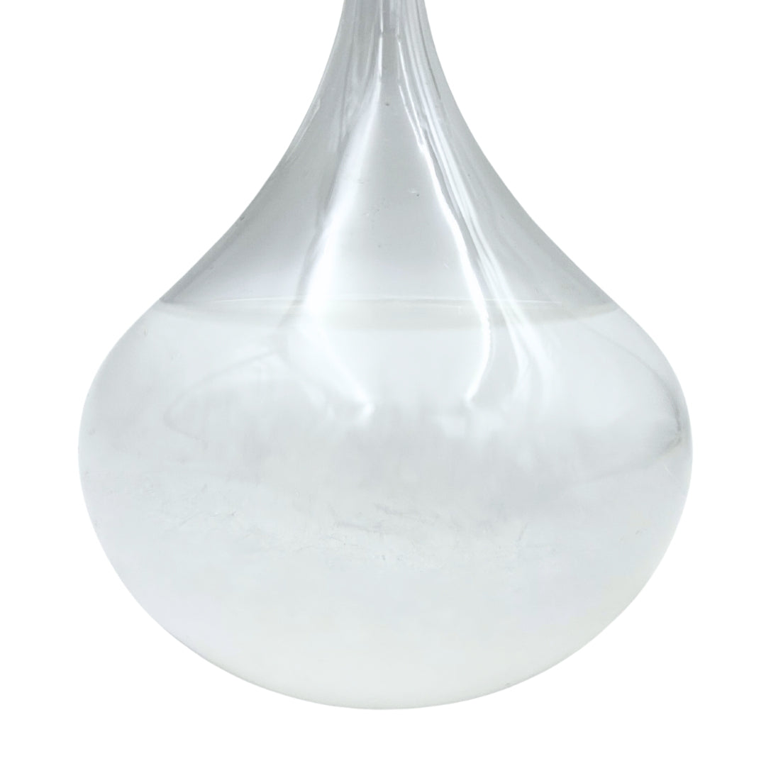 Barometru de furtună Fitzroy - Picătură Storm Glass cu posibilitate de personalizare prin gravură - cadou elegant în formă de picătură, înălțime 11 cm, recipient din sticlă cu cristale unice care reacționează la schimbările vremii