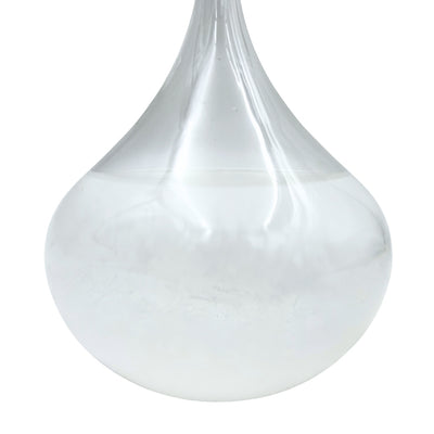Barometru de furtună Fitzroy - Picătură Storm Glass cu posibilitate de personalizare prin gravură - cadou elegant în formă de picătură, înălțime 11 cm, recipient din sticlă cu cristale unice care reacționează la schimbările vremii
