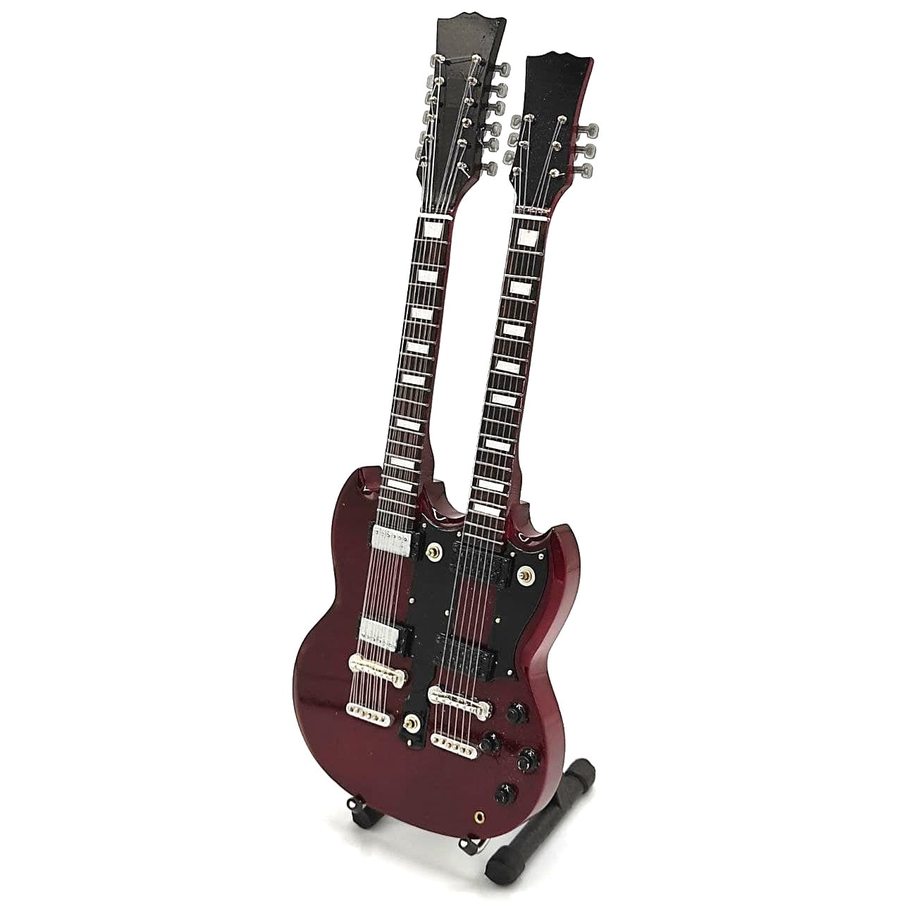 Mini chitară în stil Led Zeppelin - Jimmy Page - Double Neck MGT-2059