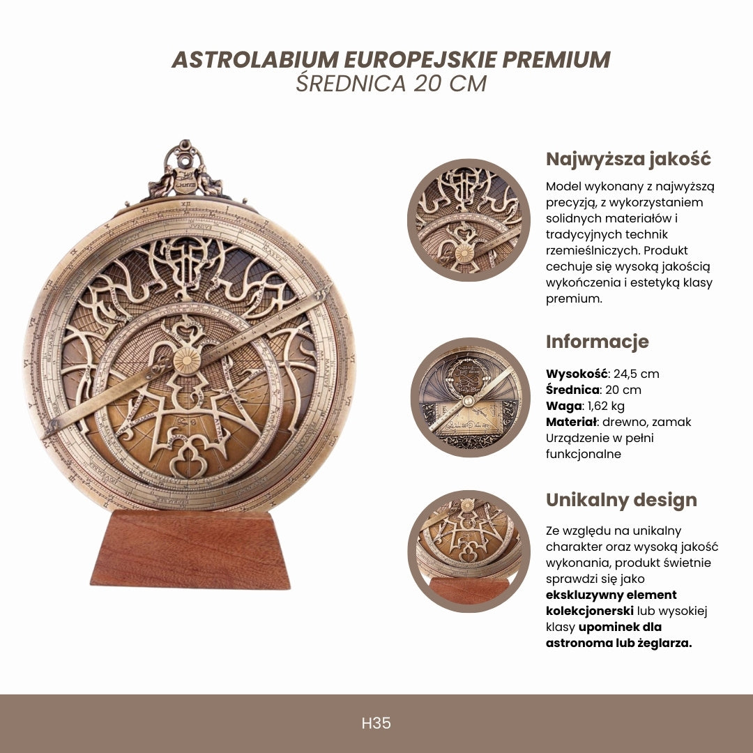 Astrolab european mare H35 cu gravură