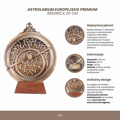 Astrolab european mare H35 cu gravură