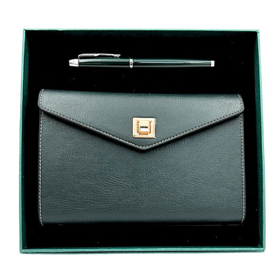 Set cadou elegant cu gravură personalizată - carnet din piele A6 cu pix de înaltă calitate în cutie de cadou luxoasă