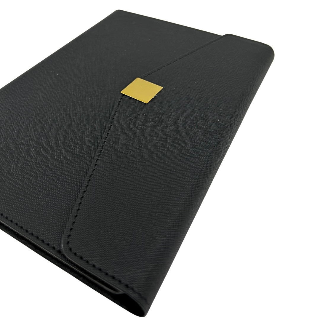 Set cadou elegant Premium – agendă A5 cu pix și pendrive 16GB în cutie – negru-auriu – EE9